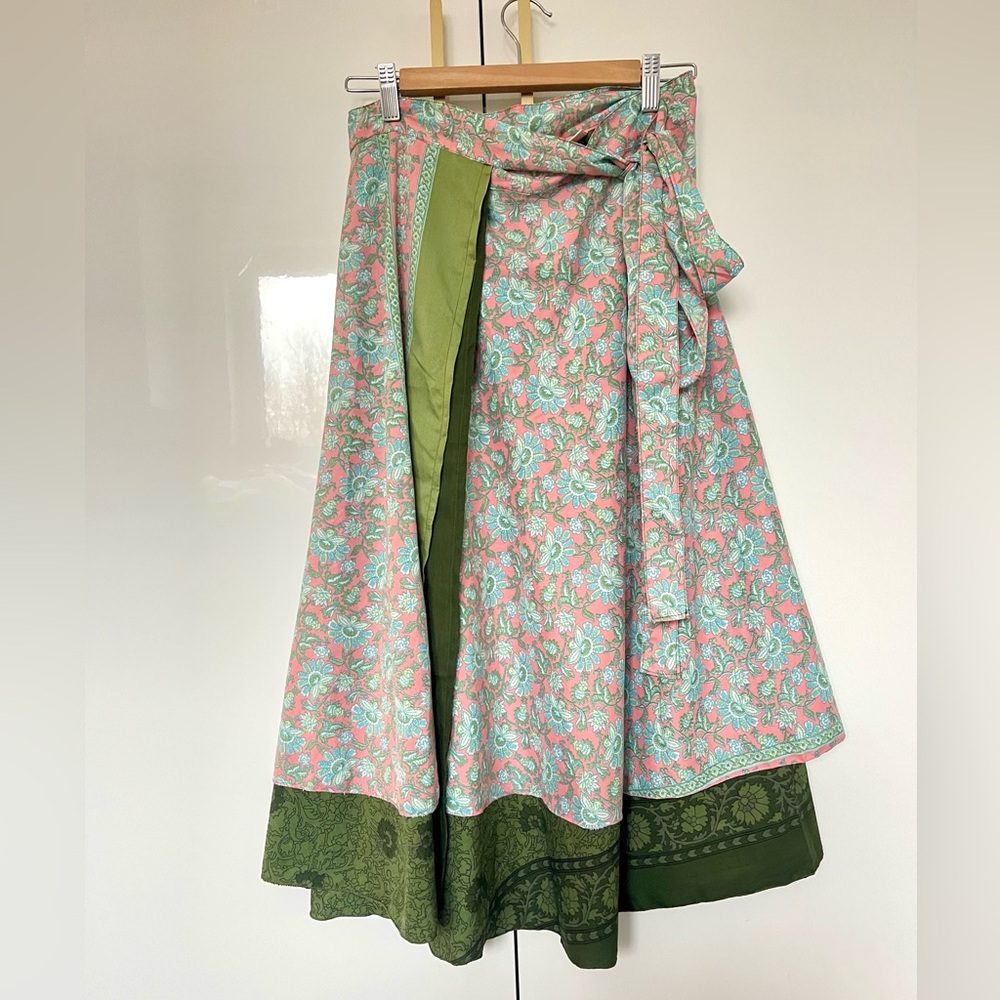 Guru Hippie wrap skirt sari 100% Rayon Medium
